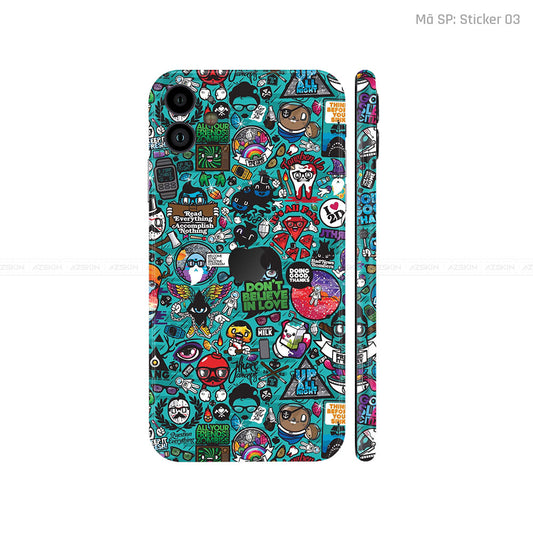 Dán Skin IPhone 11 Series Vân Nổi Sticker 03 | UVPT22