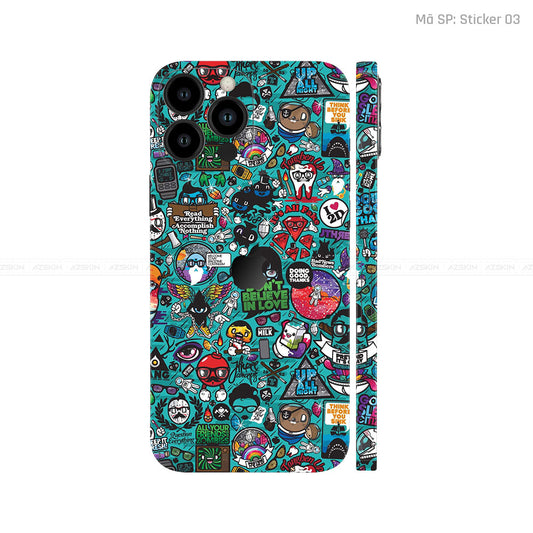 Dán Skin IPhone 14 Series Vân Nổi Sticker 03 | UVPT22
