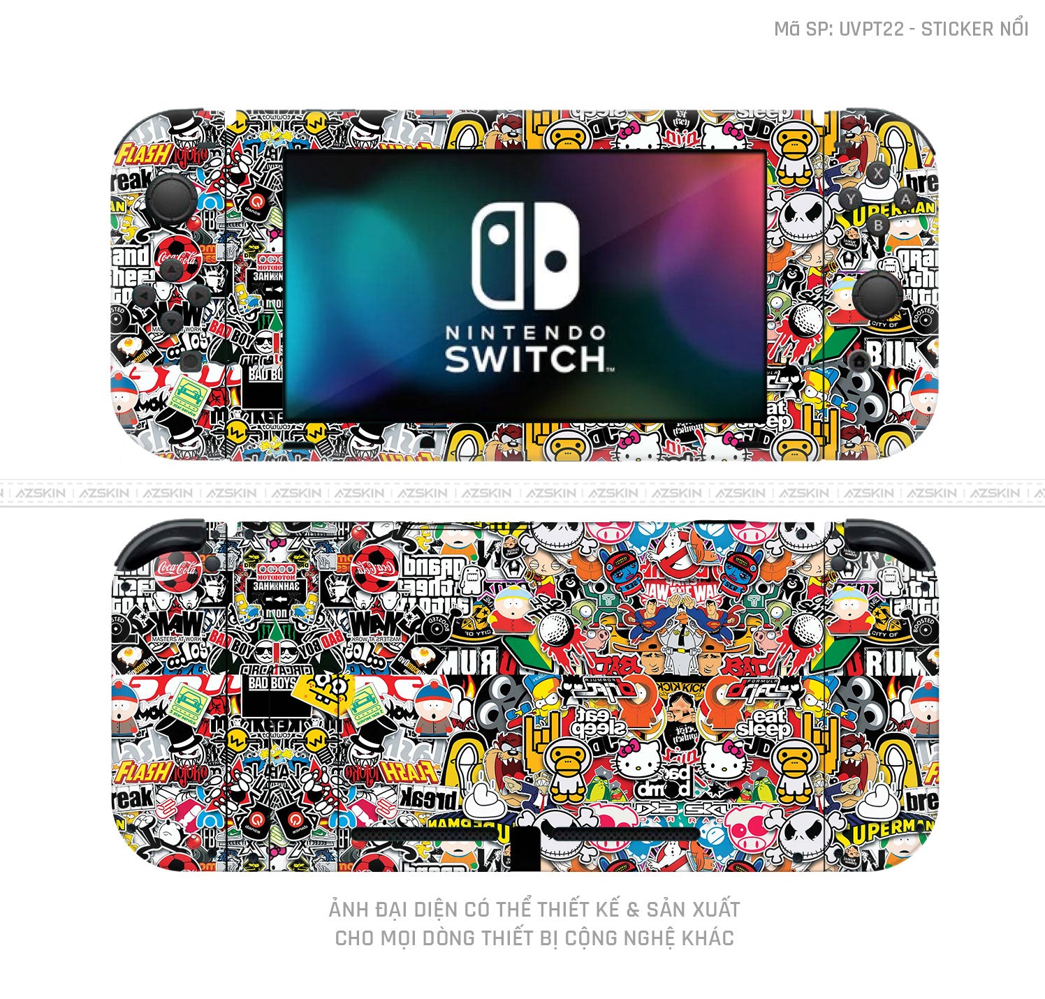 Switch Logo Sticker Dán Skin Máy Chơi Game Nintendo Switch Vân Sticker 01 | UVPT22 – AZSKIN.VN