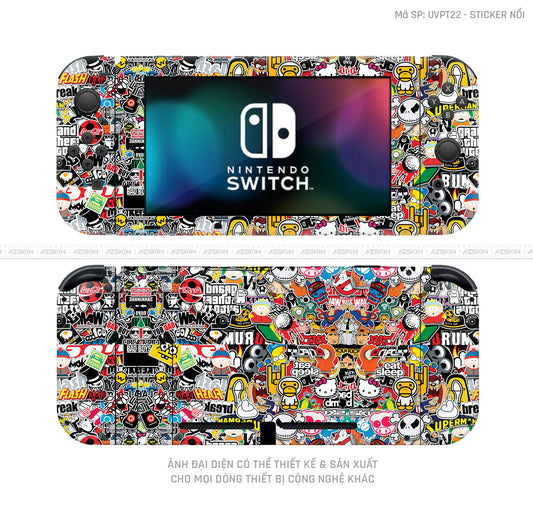 Dán Skin Máy Chơi Game Nintendo Switch Vân Sticker 01 | UVPT22