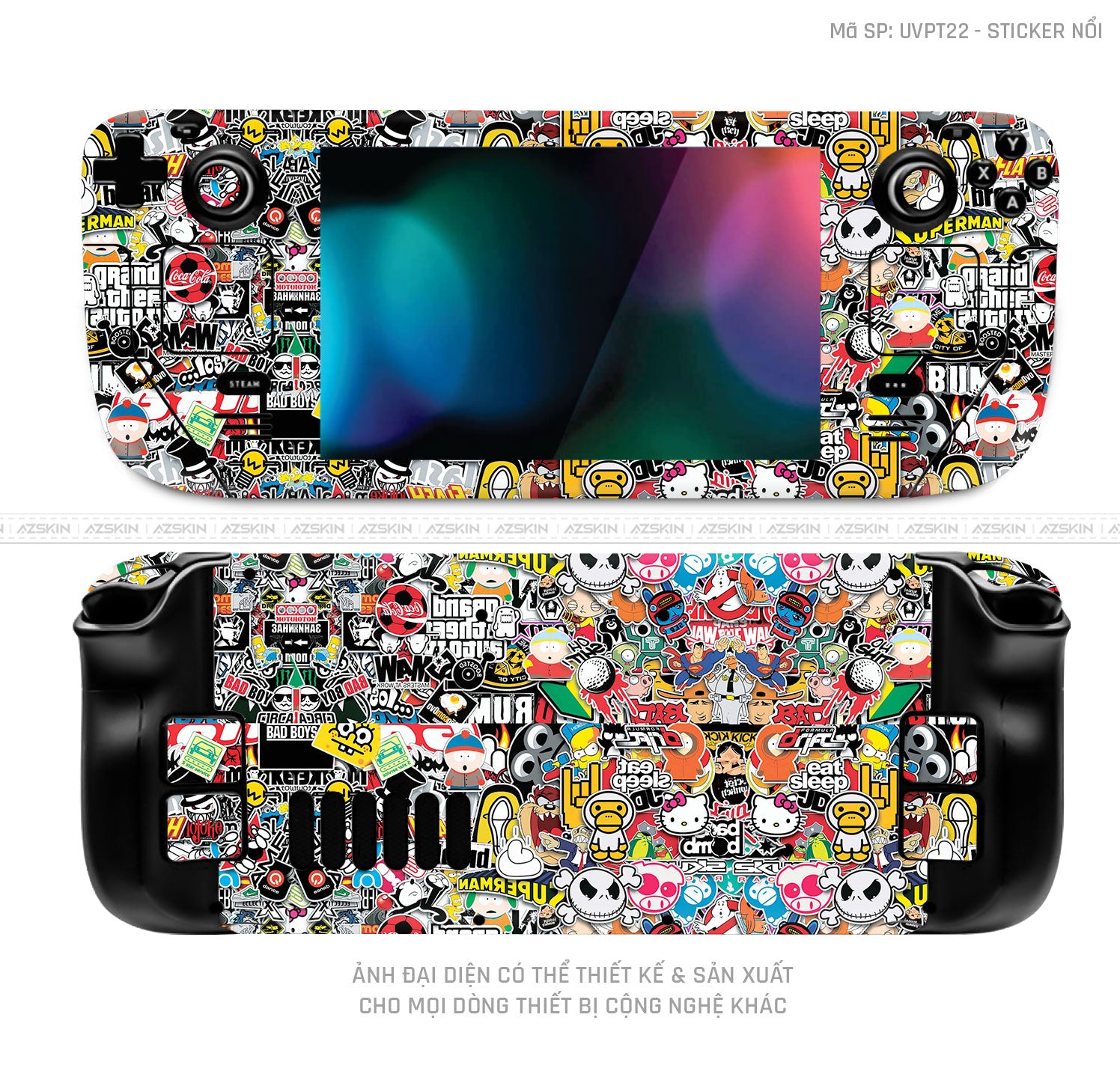 Dán Skin Máy Chơi Game Steam Deck Vân Nổi Sticker 01 | UVPT22 – AZSKIN.VN