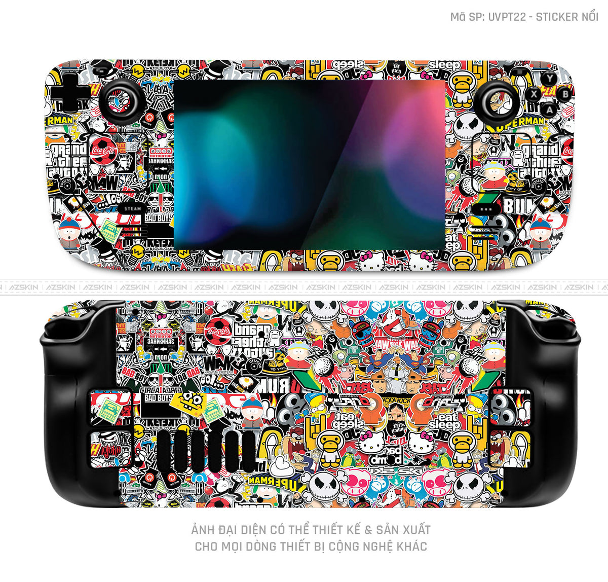 Dán Skin Máy Chơi Game Steam Deck Vân Nổi Sticker 01 | UVPT22