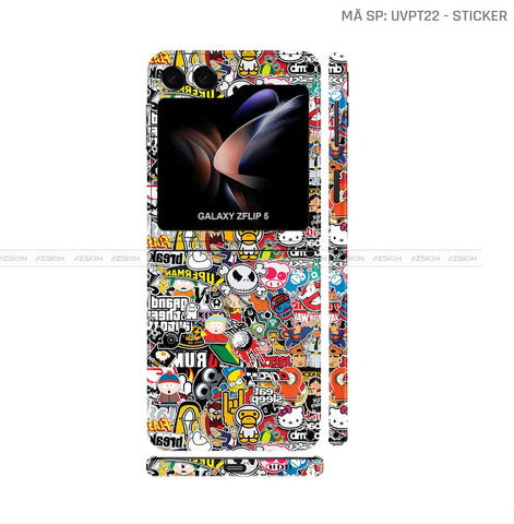 Dán Skin Galaxy Z Flip5 Vân Sticker 01 | UVPT22