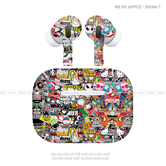 Dán Skin Tai Nghe Airpod 3 Vân Nổi Sticker 01 | UVPT22