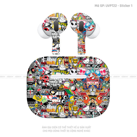 Dán Skin Tai Nghe Airpod 3 Vân Nổi Sticker 01 | UVPT22