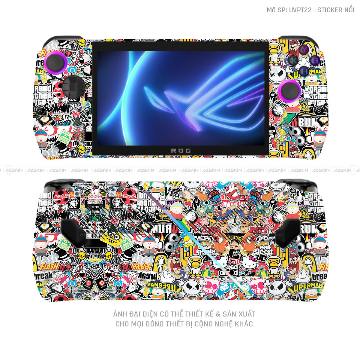Dán Skin Máy Chơi Game Asus ROG Vân Sticker 01 | UVPT22