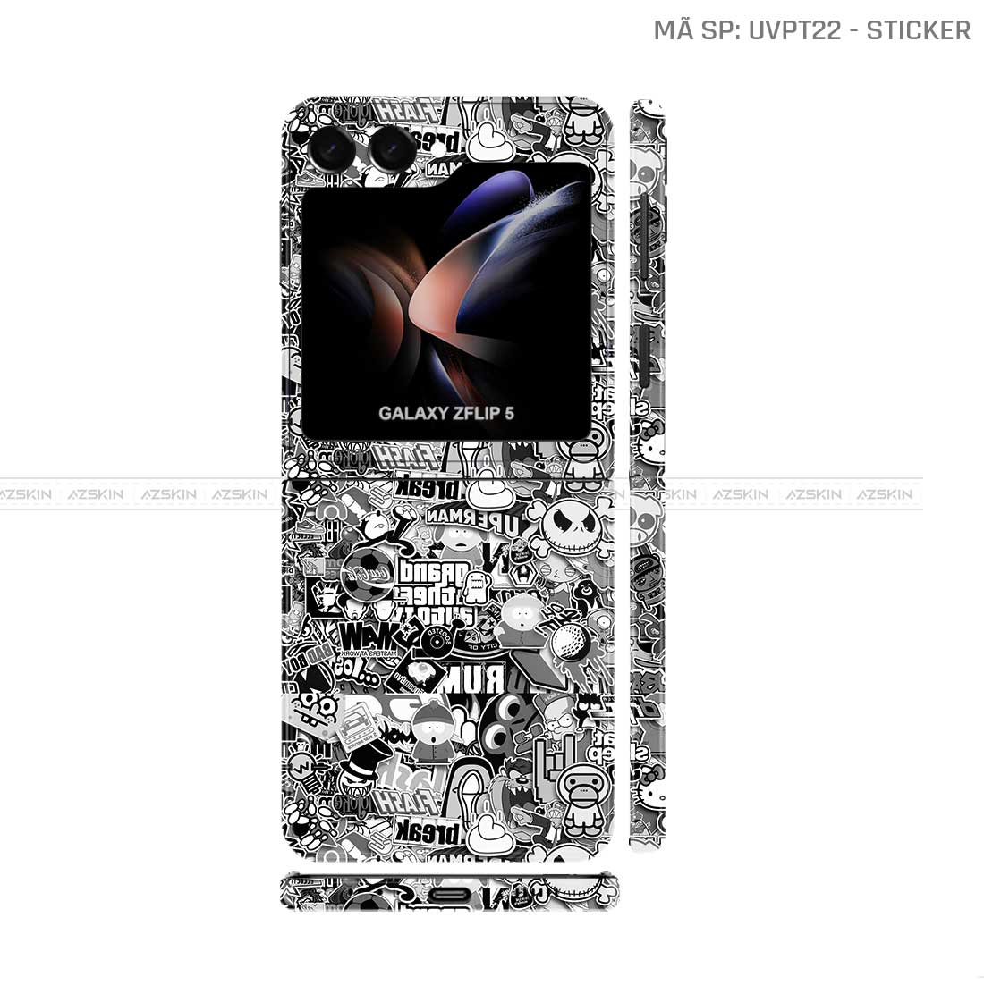 Dán Skin Galaxy Z Flip5 Vân Sticker 02 | UVPT22