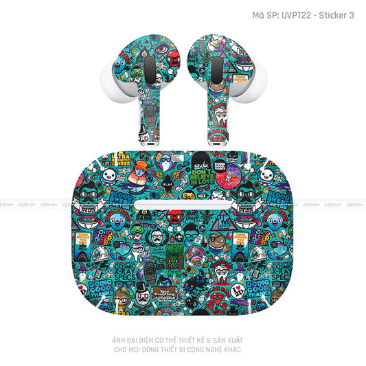 Dán Skin Tai Nghe Airpod 3 Vân Nổi Sticker 03 | UVPT22