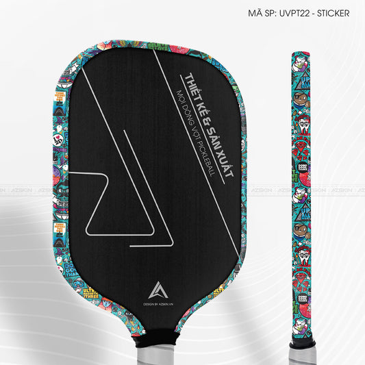 Miếng Dán Viền Vợt Pickleball Skin Vân Nổi Sticker 03 | UVPT22