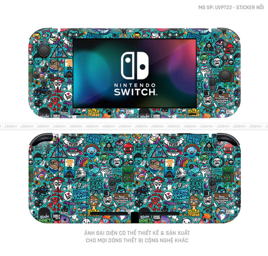 Dán Skin Máy Chơi Game Nintendo Switch Vân Sticker 03 | UVPT22