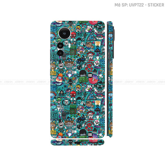 Dán Skin Xiaomi 12 Series Vân Nổi Chủ Đề Sticker 03 | UVPT22