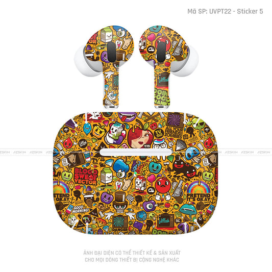 Dán Skin Tai Nghe Airpod 3 Vân Nổi Sticker 05 | UVPT22
