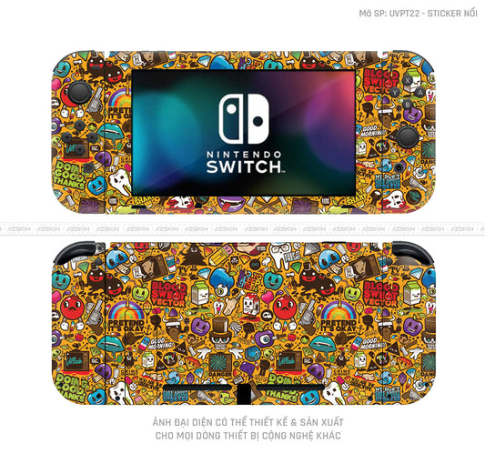 Dán Skin Máy Chơi Game Nintendo Switch Vân Sticker 05 | UVPT22