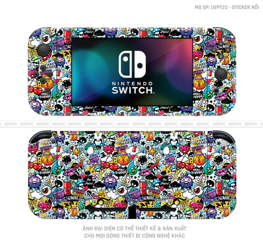 Dán Skin Máy Chơi Game Nintendo Switch Vân Sticker 06 | UVPT22