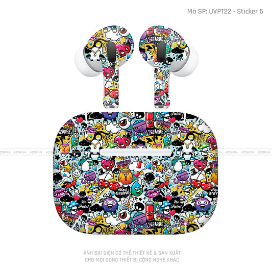 Dán Skin Tai Nghe Airpod 3 Vân Nổi Sticker 06 | UVPT22