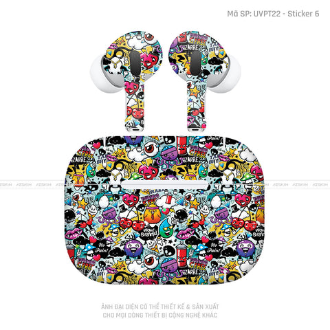 Dán Skin Tai Nghe Airpod 3 Vân Nổi Sticker 06 | UVPT22