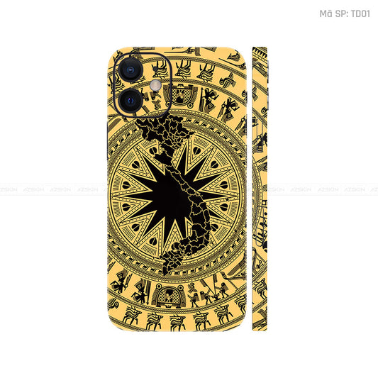 Dán Skin IPhone 12 Series Vân Nổi Trống Đồng | TD01