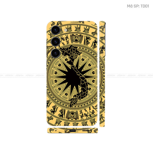 Dán Skin Samsung Galaxy S24 Series Vân Nổi Trống Đồng | TD01