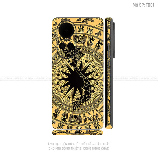 Dán Skin Điện Thoại OPPO Reno Series Vân Nổi Trống Đồng | TD01