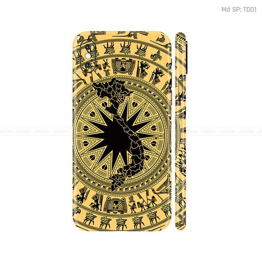 Dán Skin IPhone X Series Vân Trống Đồng | TD01