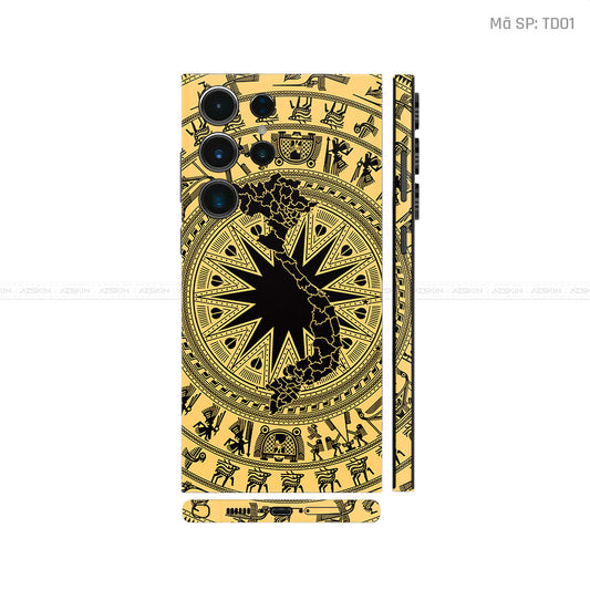 Dán Skin Samsung Galaxy S24 Series Vân Nổi Trống Đồng | TD01