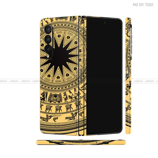 Skin Galaxy Z Fold4 Vân Nổi Trống Đồng | TD02