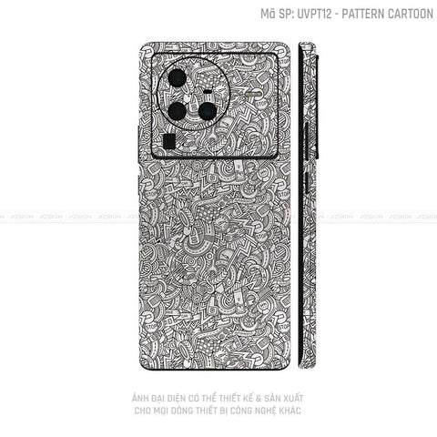 Dán Skin Vivo X Series Vân Pattern Cartoon Trắng | UVPT12
