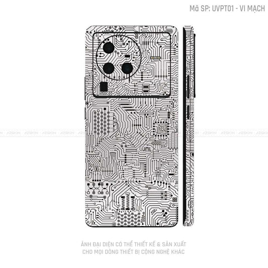 Dán Skin Vivo X Series Vân Vi Mạch Trắng | UVPT01