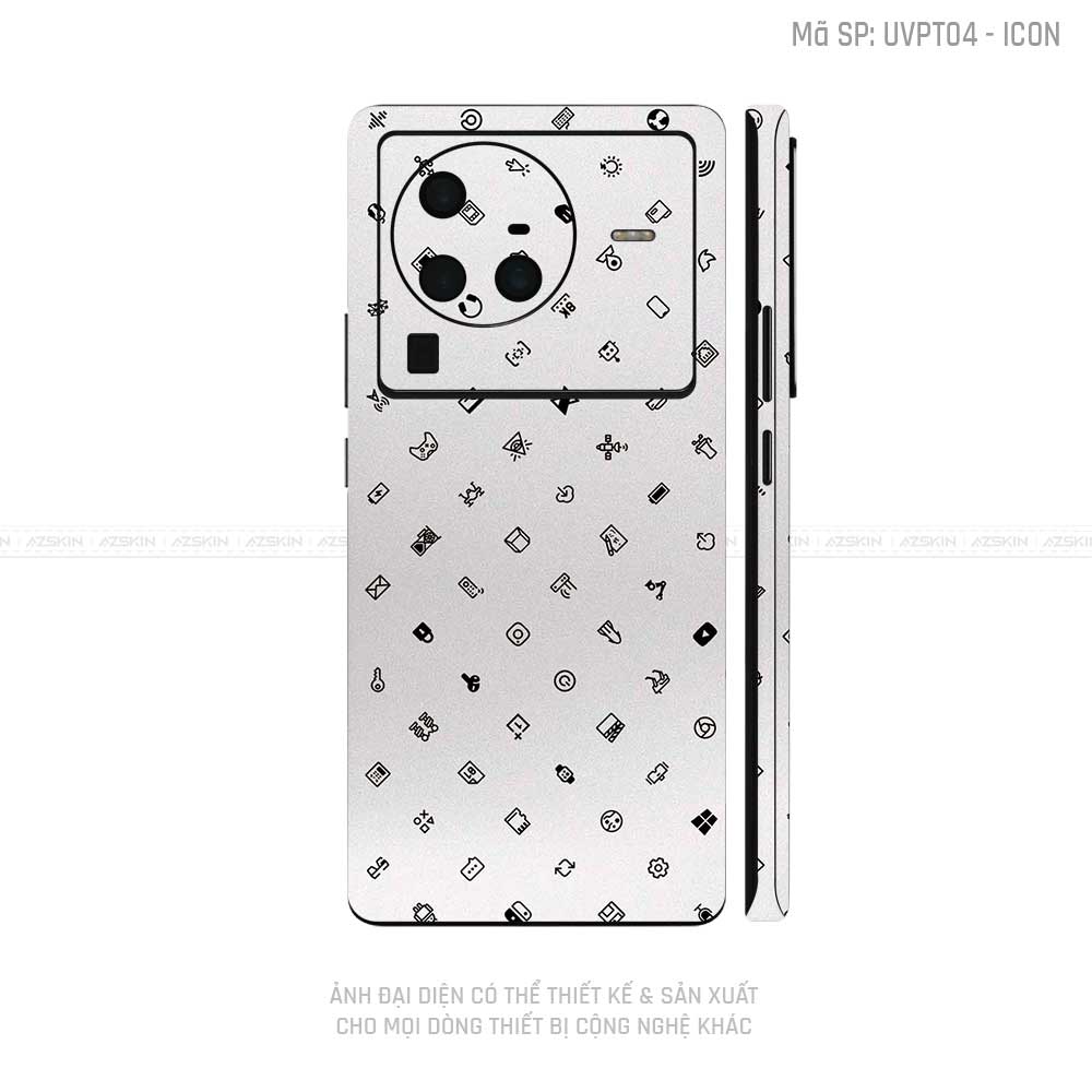 Dán Skin Vivo X Series Vân Icon Trắng | UVPT04