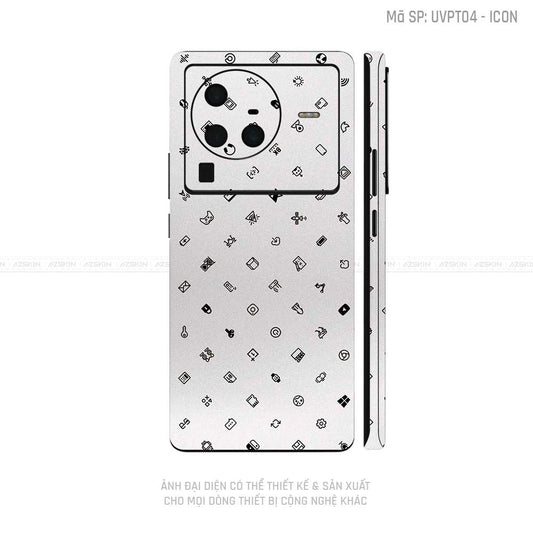 Dán Skin Vivo X Series Vân Icon Trắng | UVPT04