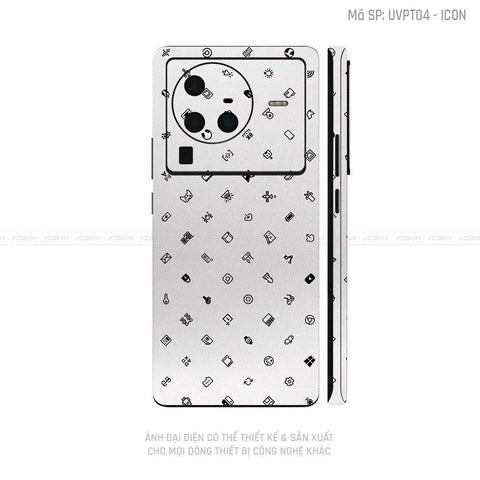 Dán Skin Vivo X Series Vân Icon Trắng | UVPT04