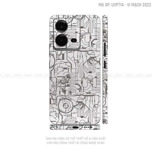 Dán Skin Vivo V Series Vân Vi Mạch 2023 Trắng | UVPT14