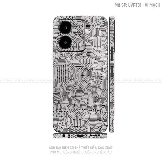 Dán Skin Vivo Y Series Vân Vi Mạch Trắng | UVPT01