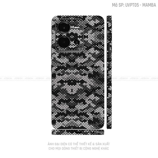 Dán Skin Vivo V Series Vân Mamba Trắng | UVPT05