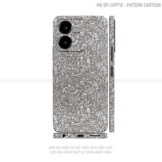 Dán Skin Vivo Y Series Vân Pattern Cartoon Trắng | UVPT12