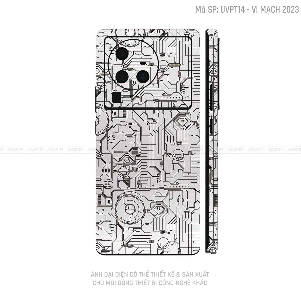 Dán Skin Vivo X Series Vân Vi Mạch 2023 Trắng | UVPT14