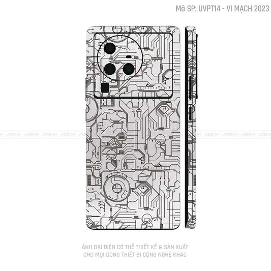 Dán Skin Vivo X Series Vân Vi Mạch 2023 Trắng | UVPT14
