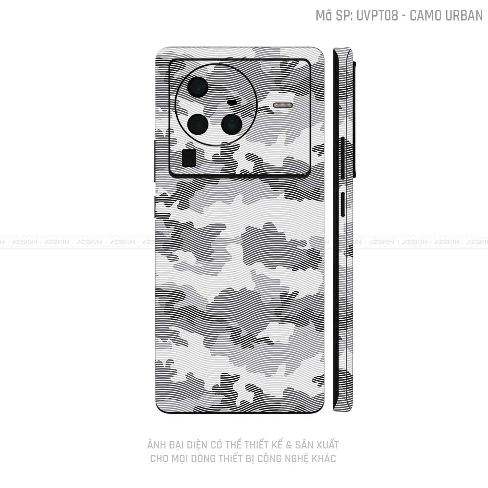 Dán Skin Vivo X Series Vân Camo Urban Trắng | UVPT08