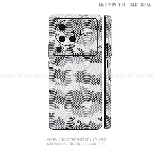Dán Skin Vivo X Series Vân Camo Urban Trắng | UVPT08