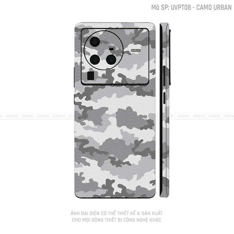 Dán Skin Vivo X Series Vân Camo Urban Trắng | UVPT08