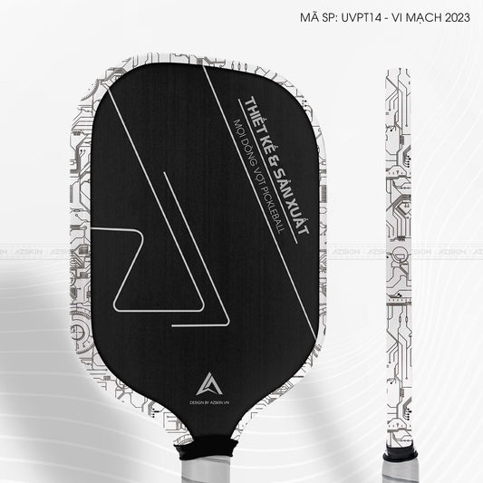 Miếng Dán Viền Vợt Pickleball Skin Vân Nổi Vi Mạch 2023 Trắng | UVPT14