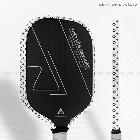 Miếng Dán Viền Vợt Pickleball Skin Vân Nổi LV Trắng | UVPT16