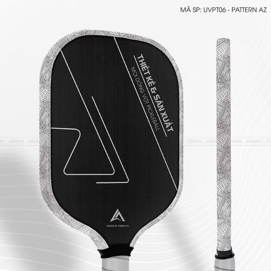 Miếng Dán Viền Vợt Pickleball Skin Vân Nổi Pattern AZ Trắng | UVPT06
