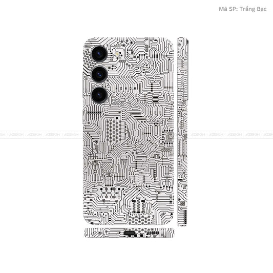 Dán Skin Galaxy S23 Series Vân Nổi Vi Mạch Bạc | UVPT01