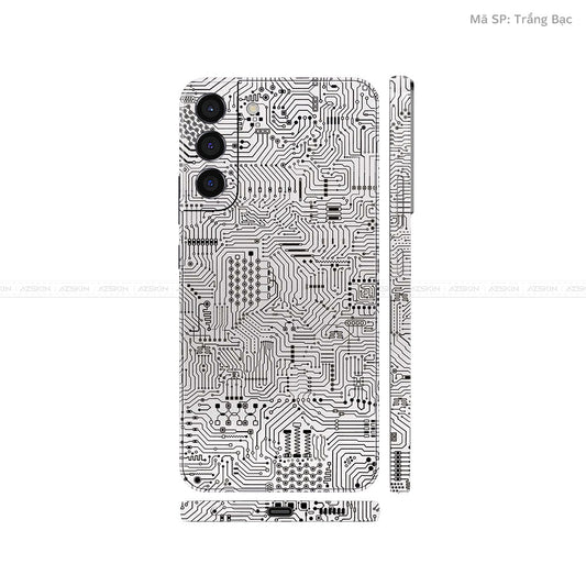 Dán Skin Galaxy S22 Series Vân Nổi Vi Mạch Trắng | UVPT01