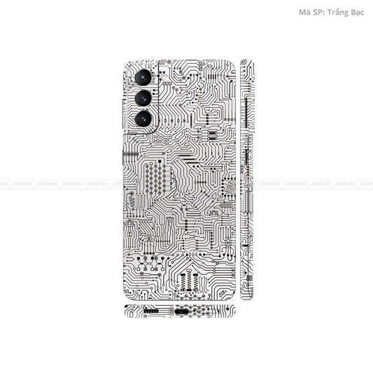 Dán Skin Galaxy S21 Series Vân Vi Mạch Trắng | UVPT01