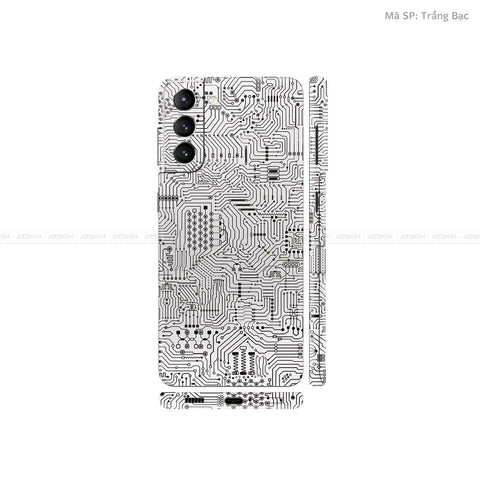 Dán Skin Galaxy S21 Series Vân Vi Mạch Trắng | UVPT01