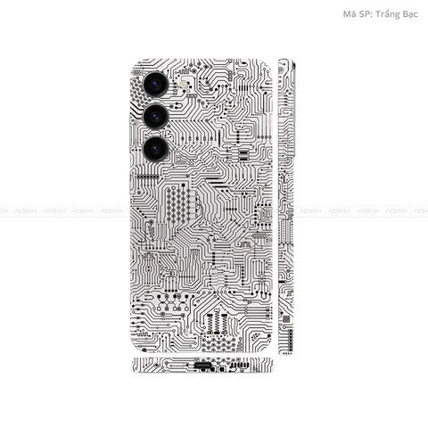 Dán Skin Galaxy S23 Series Vân Nổi Vi Mạch Bạc | UVPT01