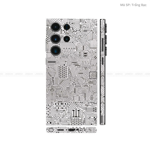 Dán Skin Galaxy S23 Series Vân Nổi Vi Mạch Bạc | UVPT01