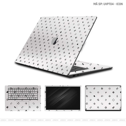 Dán Skin Macbook Vân Nổi ICON Trắng | UVPT04
